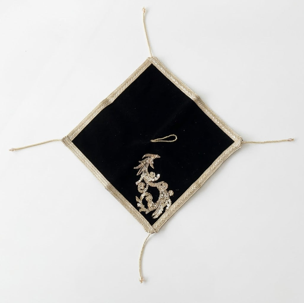 Duo Éventail & Mendil Algérois – Velours Noir