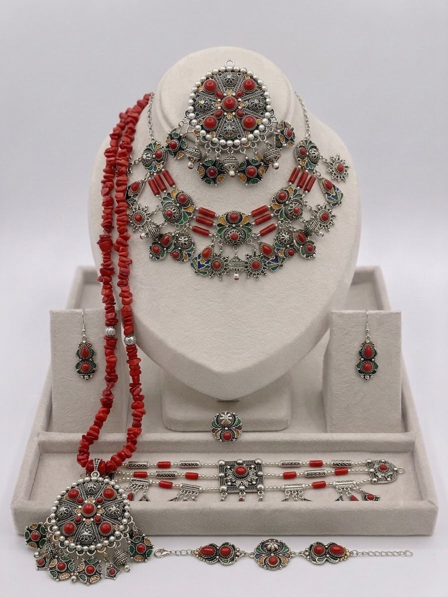 Parure Kabyle Taous – bijou traditionnel algérien Lebsili