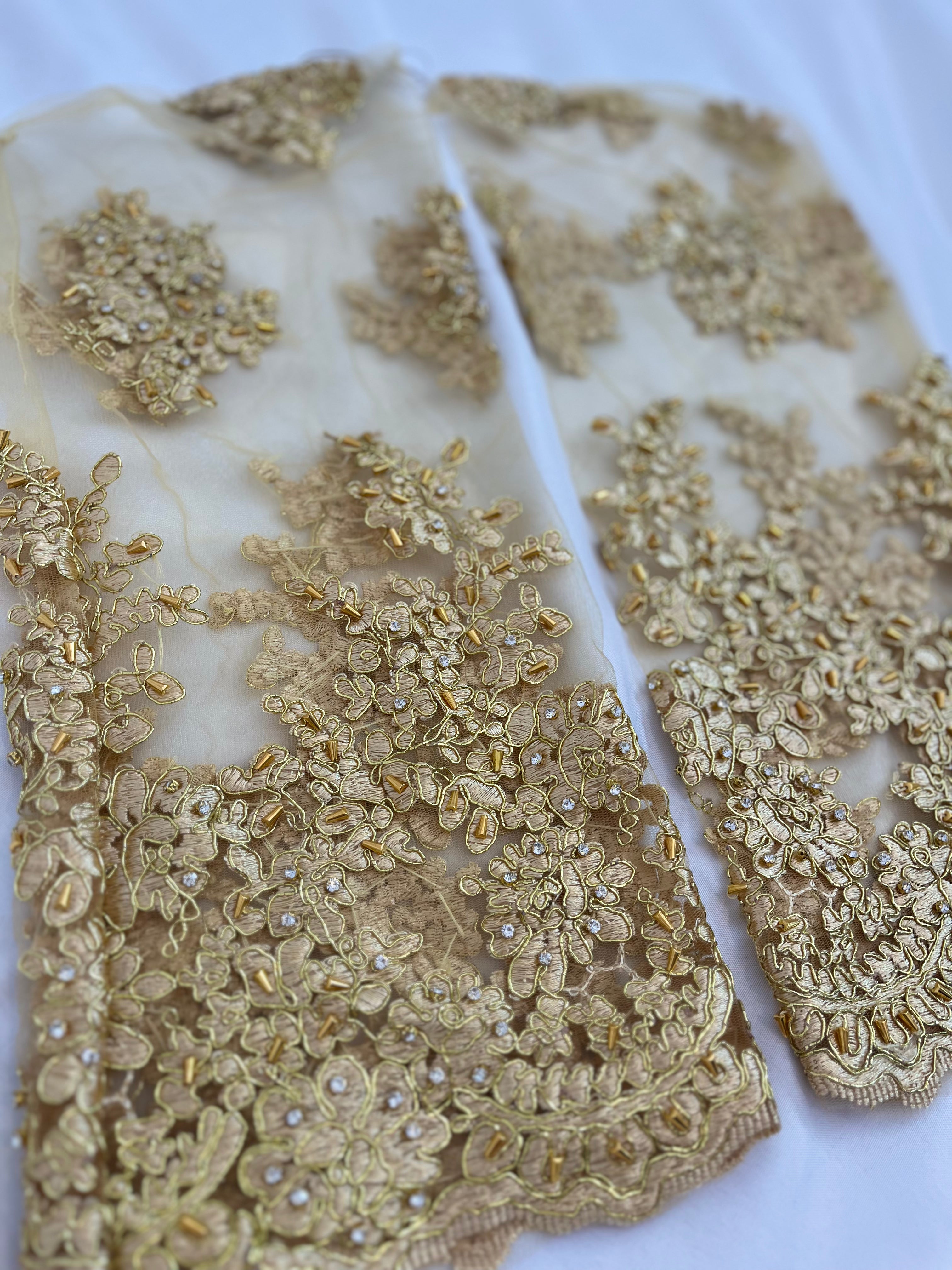 Manches dentelle perlée